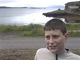 Dominic likes the peaceful scenery around our B&B with Mrs Gillies at Camustiel, Applecross